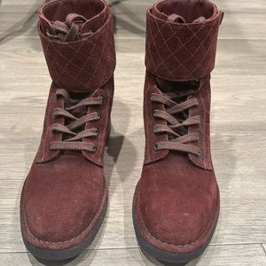 Burgundy Chanel boots!